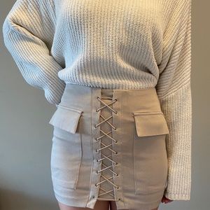 Skirt Beige Tie Detail